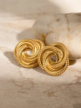 18k gold-plated stainless steel volution stud earrings with spiral design