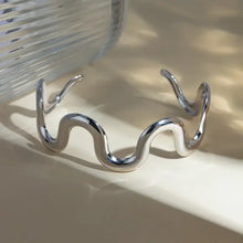 Stainless Steel Wave Shape Bracelet Silver One Size Bracelets