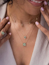 Stainless Steel Zircon Lucky Clover Pendant Necklace Fashion Jewelry