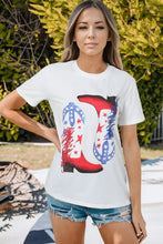Star Cowboy Boots graphic tee with printed cowboy boots