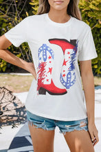 Star Cowboy Boots Graphic Tee: White Short-Sleeve T-Shirt