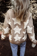 Star Pattern Knit Cardigan with Pockets for Women Woman Outerwear