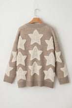 Star Pattern Knit Cardigan with Pockets for Women Woman Outerwear