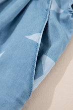 Star Print Square Neck Denim Overalls Denim Overalls