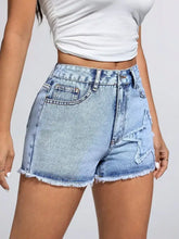 Star raw hem denim shorts with star cutout and frayed hem