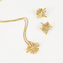 Starburst Gold-Plated Earrings and Necklace Set Fashion Jewelry