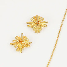 Starburst Gold-Plated Earrings and Necklace Set Fashion Jewelry