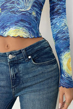 Starry Night Print Mesh Top for Women