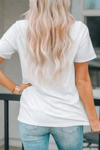 Stars and Stripes Patriotic Graphic White T Shirt for Women