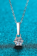 Sterling silver chain necklace with solitaire diamond pendant