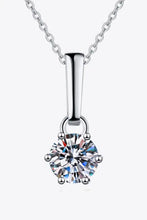Sterling silver chain necklace with solitaire diamond pendant