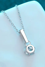 Sterling silver chain necklace with 1 carat moissanite pendant