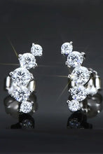 Sterling silver cluster stud earrings with matching box