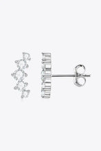 Sterling silver cluster stud earrings with CZ and matching box