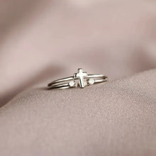 925 sterling silver cross ring with gemstones