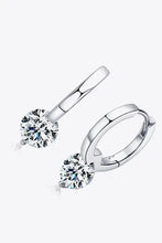 Sterling silver drop earrings with dangling diamond and carat moissanite
