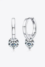 Sterling silver drop earrings with diamond solitaires and carat moissanite