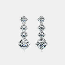Elegant sterling silver drop earrings with round brilliant diamonds