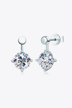 Sterling silver drop earrings with round cubic zirconia stone