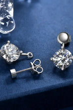 Sterling silver drop earrings with moissanite and prong setting