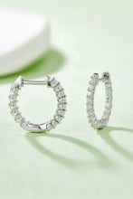 Sterling silver hoop earrings with diamonds and matching box