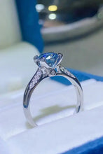 Sterling silver engagement ring with 1-carat moissanite and matching box