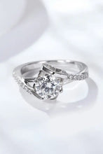 Sterling silver engagement ring with diamond heart bezel and pavé accents
