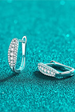 Sterling silver hoop earrings with cubic zirconia pave and matching box