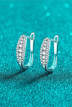 Sterling silver hoop earrings with clear gemstones and matching box