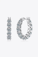 18k white gold diamond hoop earrings in sterling silver with carat moissanite