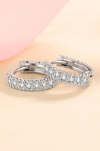 Sterling silver inlaid moissanite huggie hoop earrings with cubic zirconia