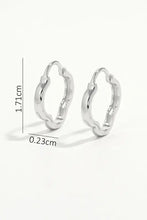Sterling silver inlaid zircon wavy hoop earrings pair