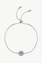 Sterling silver moissanite chain bracelet with sparkling centerpiece