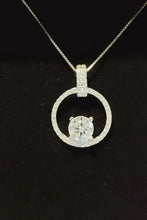 Sterling silver necklace with halo diamond pendant