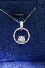 Sterling silver necklace with halo diamond pendant