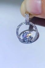 Sparkling 1 carat moissanite halo pendant on sterling silver necklace