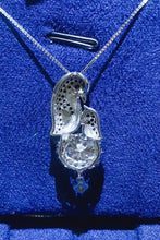 Sterling silver necklace with penguin pendant, moissanite accents
