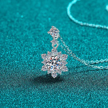 Delicate sterling silver necklace with 0.5 carat moissanite zircon snowflake pendant, 18-inch chain length