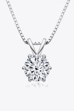 Sterling silver pendant necklace with 1 carat moissanite solitaire charm