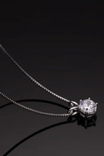 Sterling silver pendant necklace with 1 carat moissanite solitaire charm