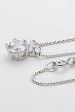 Sterling silver pendant necklace with solitaire diamond moissanite charm