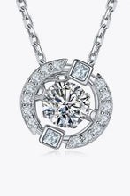 Sparkling sterling silver moissanite pendant with accent stones and central diamond