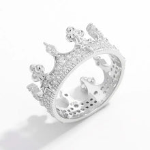 Sterling silver ring with crown shape zircon cubic zirconia stones