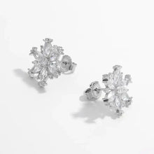 Sterling silver snowflake earrings with CZ stones