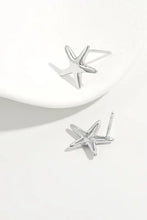 Pair of sterling silver star stud earrings with matching box