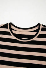 Stripe Casual Round Neck Tee Dress with Pockets Casual Dresses