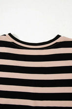 Stripe Casual Round Neck Tee Dress with Pockets Casual Dresses