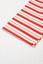 Stripe Print Contrast Short Sleeve T Shirt for Women Woman T Shirts