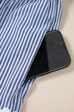 Stripe Sleeveless Notched Ric Rac Mini Dress Casual Dresses