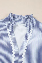 Stripe Sleeveless Notched Ric Rac Mini Dress Casual Dresses